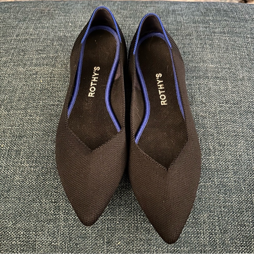 Rothy’s The Point Flats Black 8 1/2
